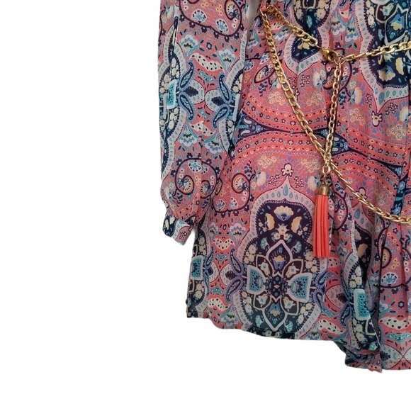 Love Tree @ Forever 21 V-Neck Romper Size Small Floral Coral Cocktail Party. - Picture 6 of 8